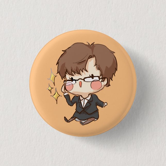 Mystic Messenger : Sparkly Eyes Jaehee Button (Front)