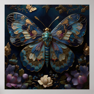 Mystic Metamorphosis - Butterfly Digital Art Poster