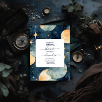 Mystic Midnight Blue and Gold Watercolor Bridal