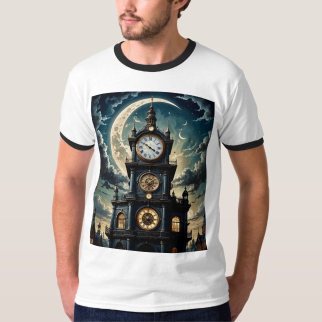 Mystic Midnight Clock Tower T Shirt (Front)