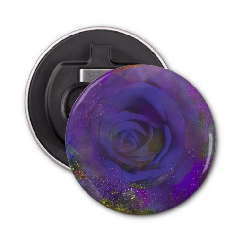 Mystic Midnight Rose Button Bottle Opener