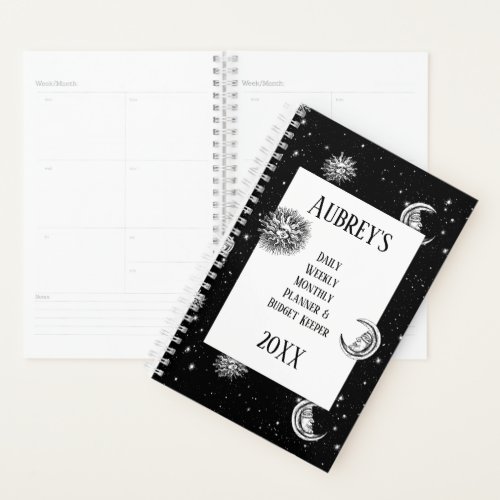 Mystic Moon and Sun Daily Budget Planner