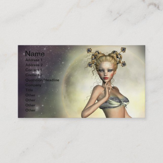 Mystic Moon Mermaid Business Card (Front)