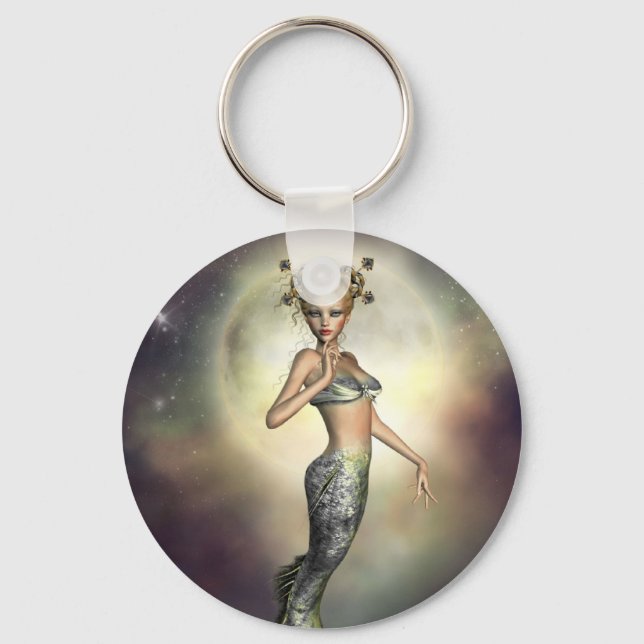Mystic Moon Mermaid Keychain (Front)