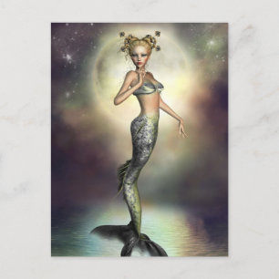 Mystic Moon Mermaid Postcard