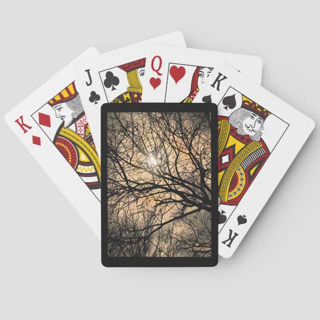 Mystic Moon through Tree Playing Cards (Back)