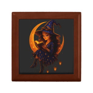 "Mystic Moon Witch – Framed Ceramic Art Tile" Gift Box