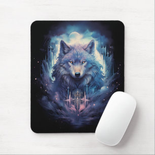 Mystic Moon Wolf Guardian Mouse Pad