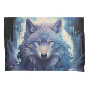 Mystic Moon Wolf Guardian Pillow Case