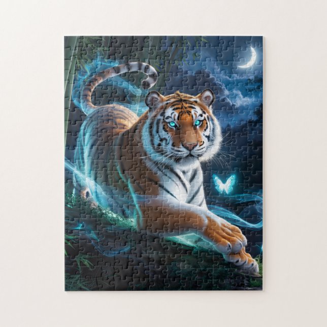 Mystic Moonlight Tiger Jigsaw Puzzle (Vertical)
