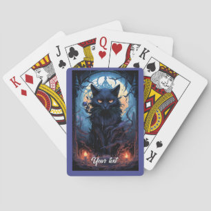 Mystic Moonlit Feline Poker Cards