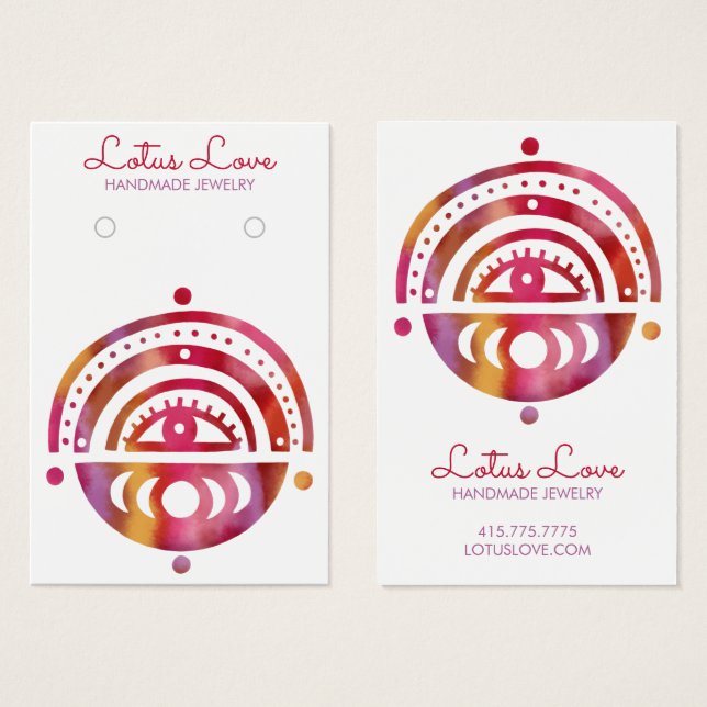 Mystic Moons Earring Necklace Jewelry Display Card (Front & Back)