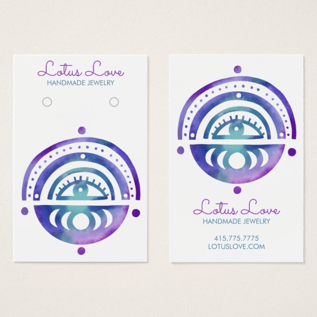 Mystic Moons Earring Necklace Jewelry Display Card (Front & Back)