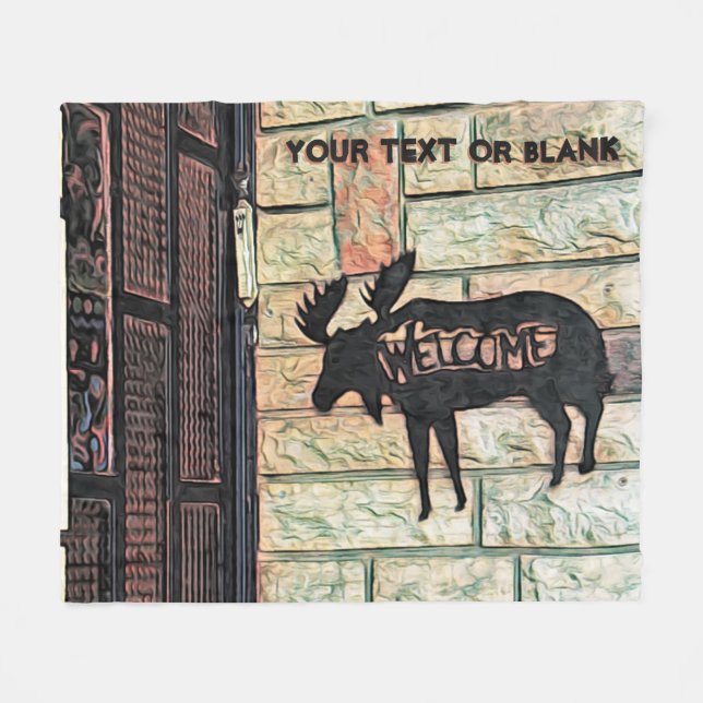 Mystic Moose Fleece Blanket (Front (Horizontal))