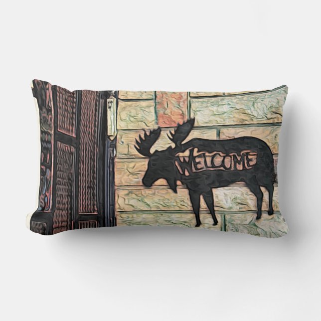 Mystic Moose Lumbar Pillow (Front)