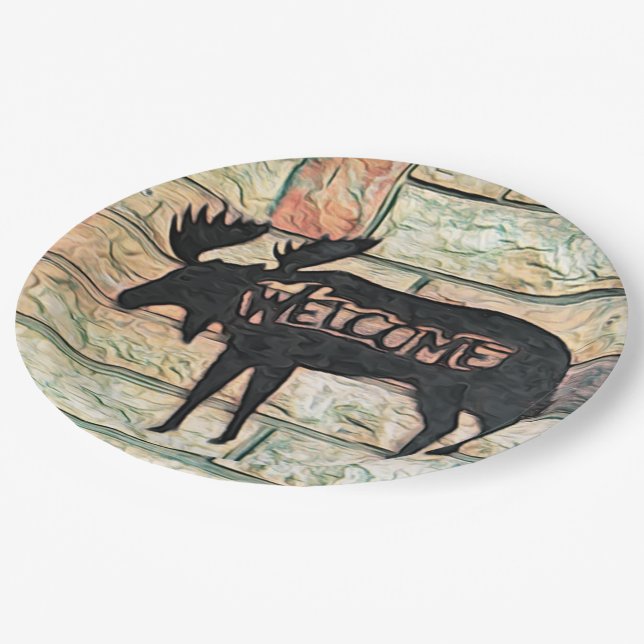 Mystic Moose Paper Plates (Angled)