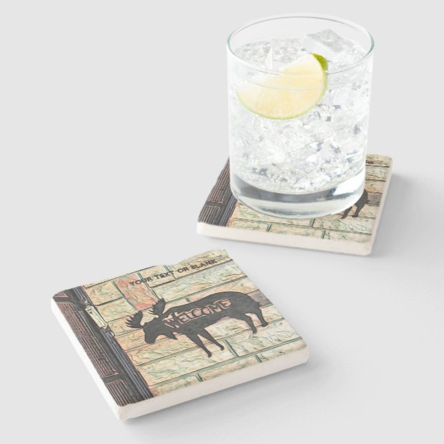 Mystic Moose Stone Coaster (Side)