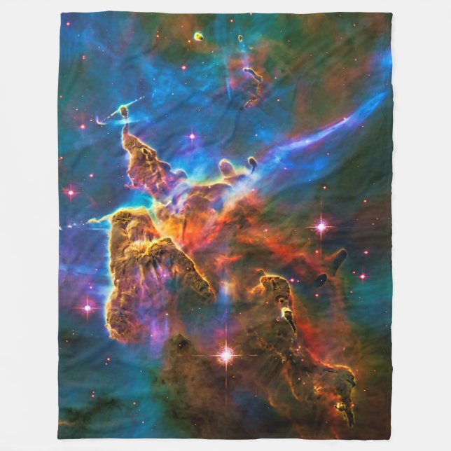 Mystic Mountain, Carina Nebula outer space picture Fleece Blanket (Front)