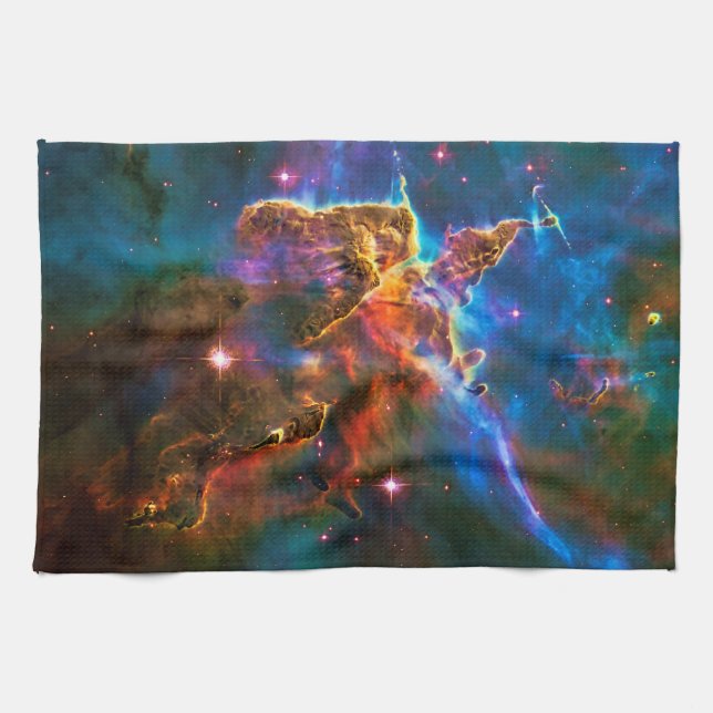 Mystic Mountain, Carina Nebula outer space picture Kitchen Towel (Horizontal)