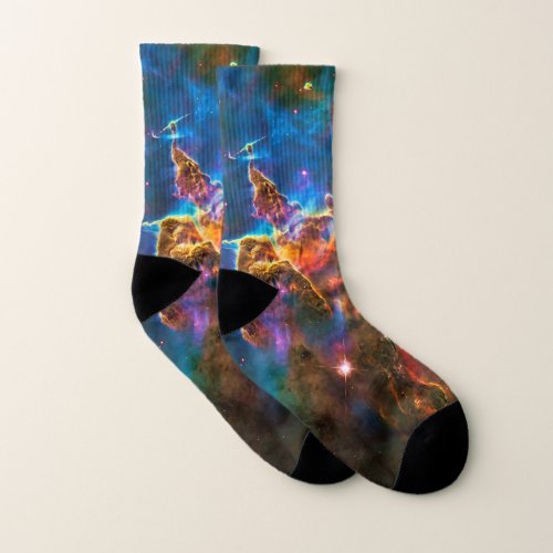 Mystic Mountain, Carina Nebula outer space picture Socks