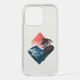 Mystic Mountain Crimson Moon Zen Art iPhone 15 Pro Case