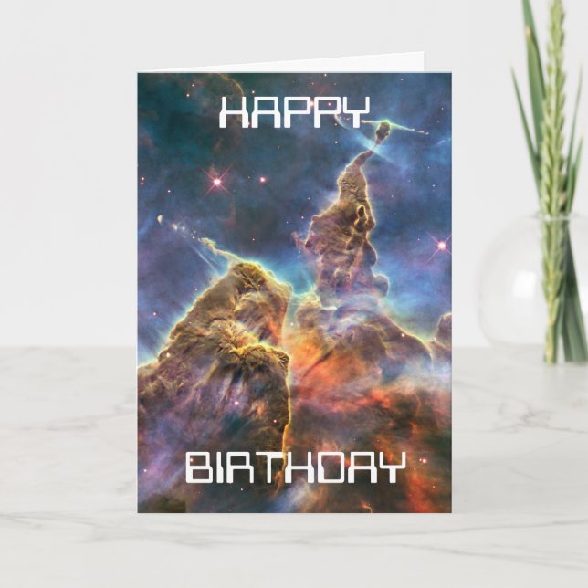mystic mountain, hubble image birthday card (Front)