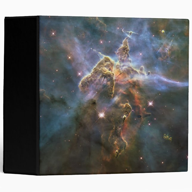 Mystic Mountain in Carina Nebula Hubble Space 3 Ring Binder (Front/Spine)