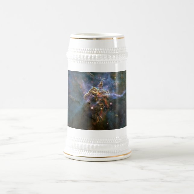 Mystic Mountain in Carina Nebula Hubble Space Beer Stein (Center)
