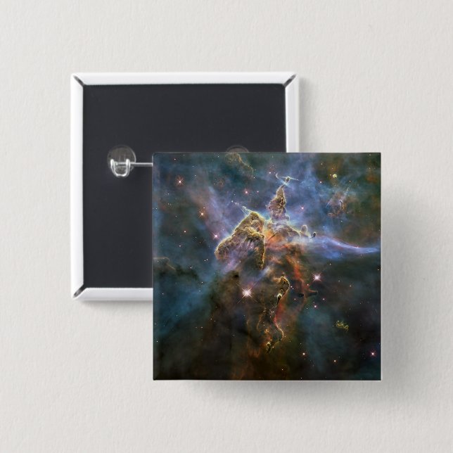 Mystic Mountain in Carina Nebula Hubble Space Button (Front & Back)