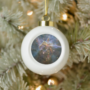 Mystic Mountain in Carina Nebula Hubble Space Ceramic Ball Christmas Ornament