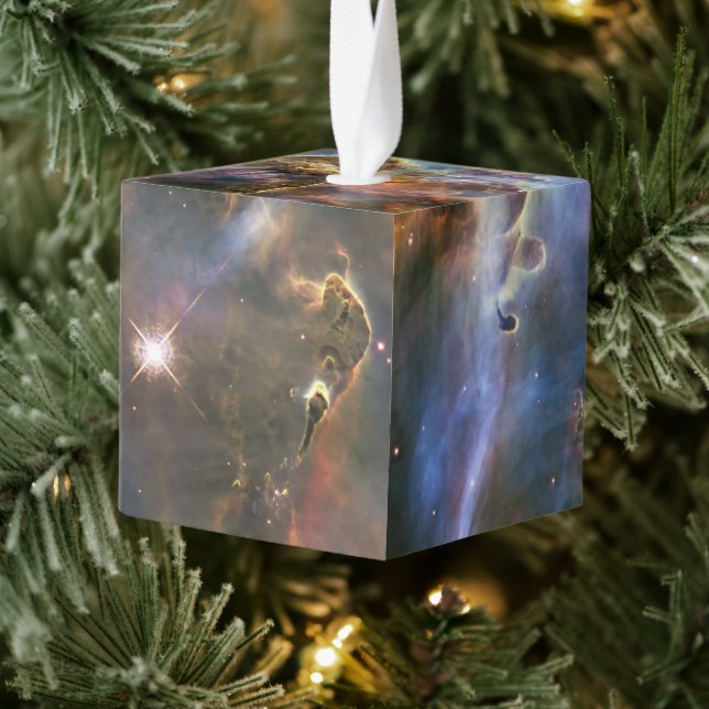 Mystic Mountain in Carina Nebula Hubble Space Cube Ornament (Tree)