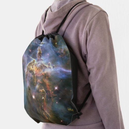 Mystic Mountain in Carina Nebula Hubble Space Drawstring Bag