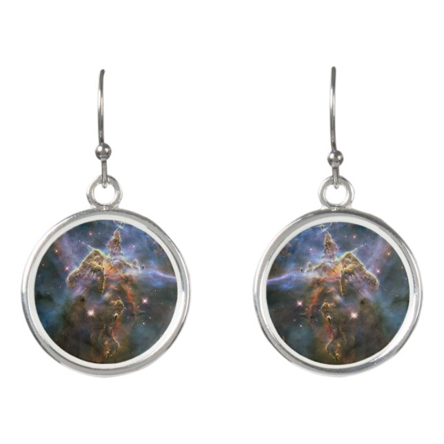 Mystic Mountain in Carina Nebula Hubble Space Earrings (Front)