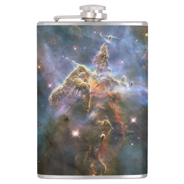 Mystic Mountain in Carina Nebula Hubble Space Flask (Front)