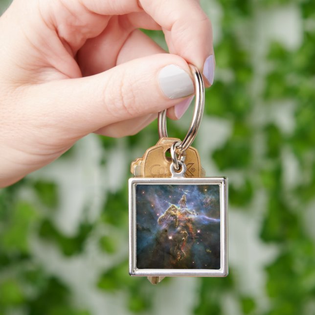 Mystic Mountain in Carina Nebula Hubble Space Keychain (Hand)