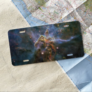 Mystic Mountain in Carina Nebula Hubble Space License Plate
