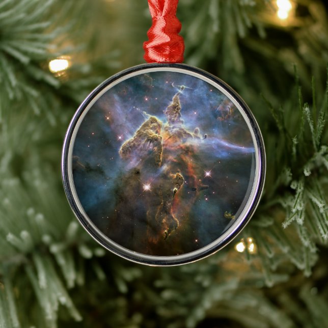 Mystic Mountain in Carina Nebula Hubble Space Metal Ornament (Tree)
