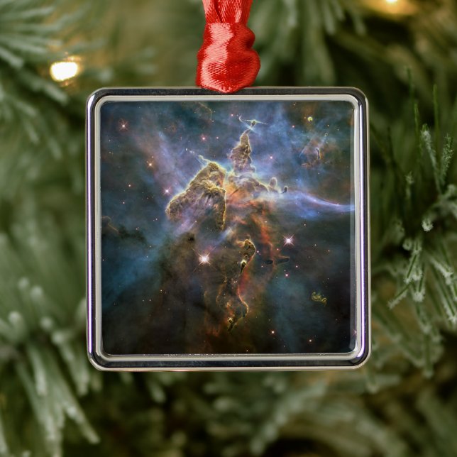 Mystic Mountain in Carina Nebula Hubble Space Metal Ornament (Tree)