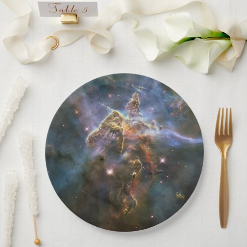 Mystic Mountain in Carina Nebula Hubble Space Paper Plates