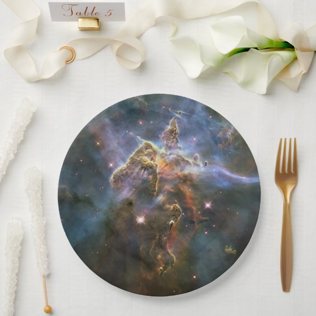 Mystic Mountain in Carina Nebula Hubble Space Paper Plates (Wedding)