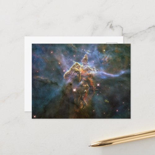 Mystic Mountain in Carina Nebula Hubble Space Postcard