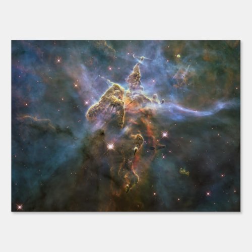 Mystic Mountain in Carina Nebula Hubble Space Sign