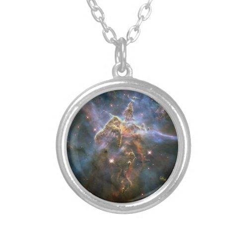 Mystic Mountain in Carina Nebula Hubble Space Silver Plated Necklace