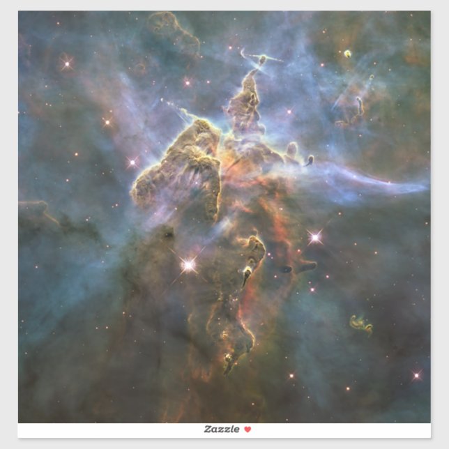 Mystic Mountain in Carina Nebula Hubble Space Sticker (Sheet)