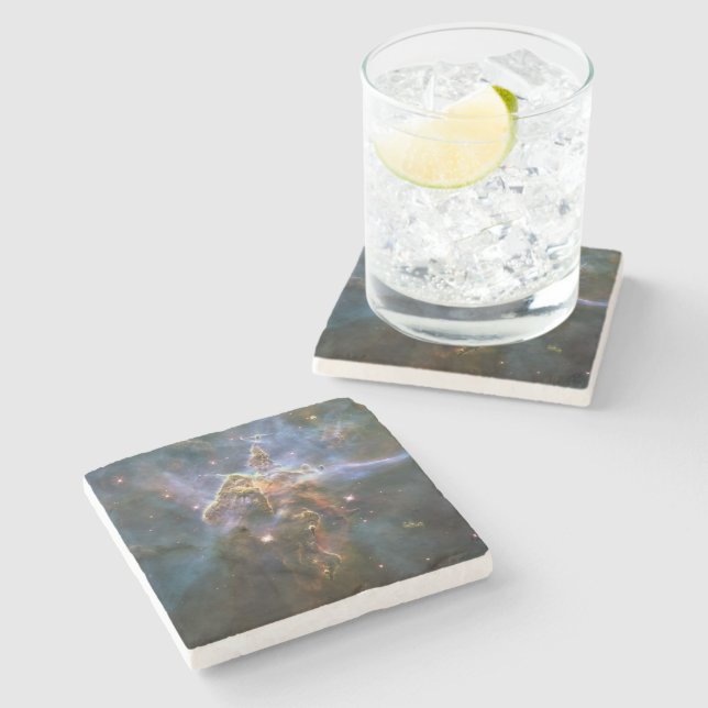 Mystic Mountain in Carina Nebula Hubble Space Stone Coaster (Side)
