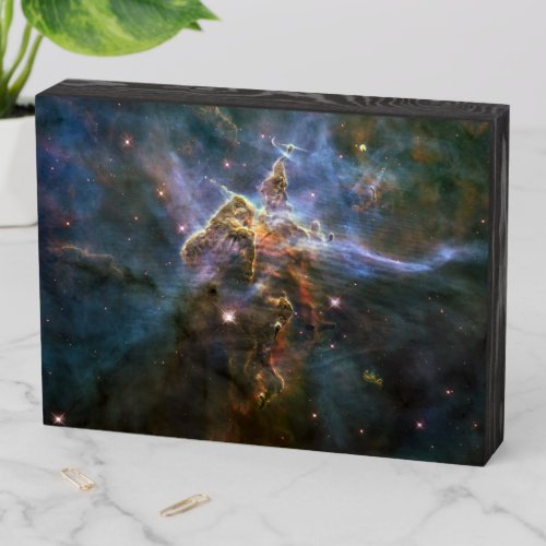Mystic Mountain in Carina Nebula Hubble Space Wooden Box Sign