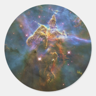 Mystic Mountain of Rising Gas in the Carina Nebula Classic Round Sticker