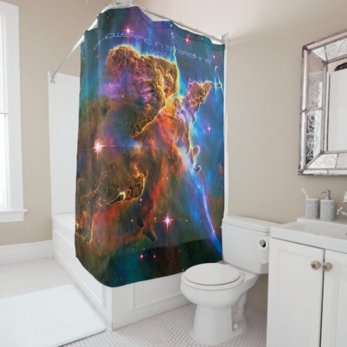 Mystic Mountain Showering in Starshine Shower Curtain