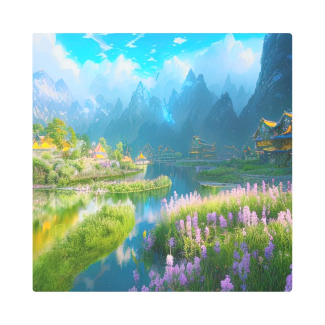 Mystic Mountain Valley Metal Print (Front)