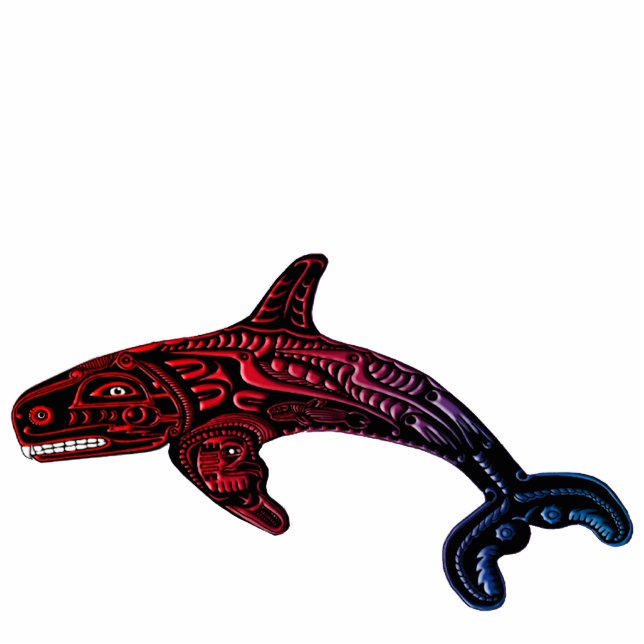 Mystic Native American ORCA WHALE Sculpted Gift Cutout (Front)